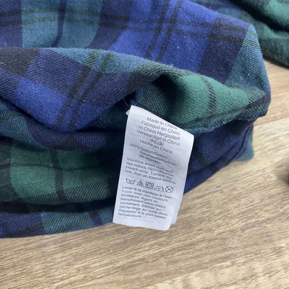 J Crew Men's Plaid Flannel Pajama Set Long Sleeve Button Up With Pants Large - Picture 6 of 11